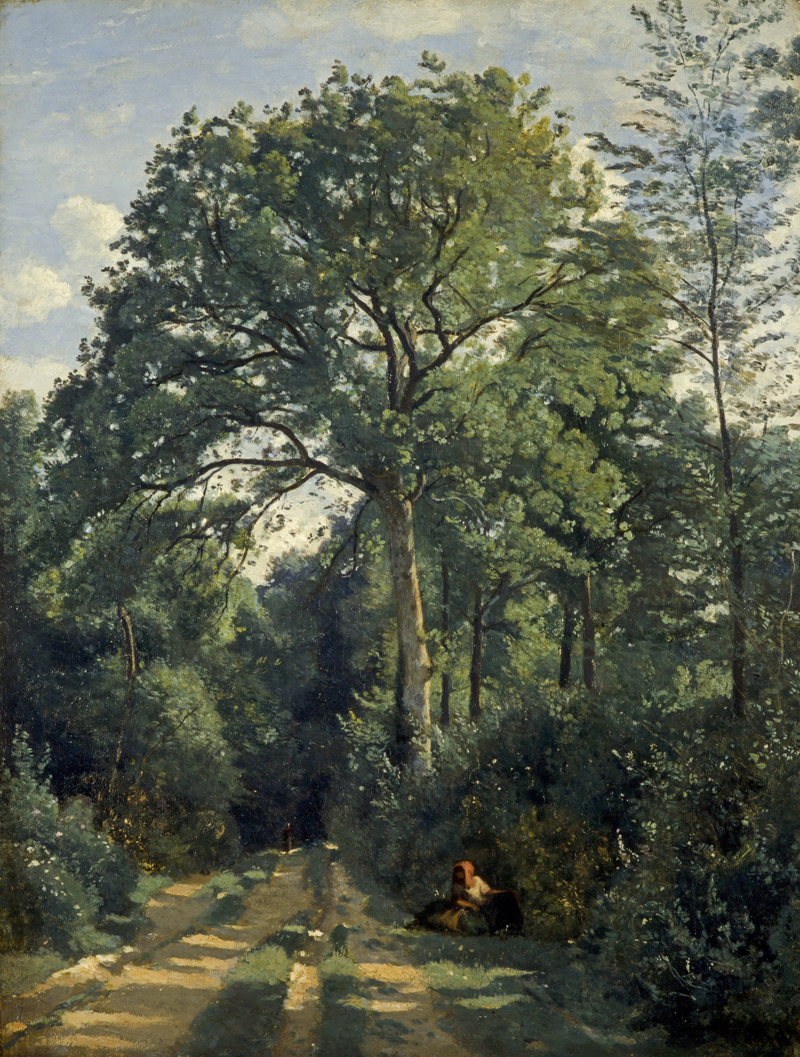 Camille Corot Ville-d'Avray: entrance to the wood c1825 oil on canvas 46 x 35 cm Scottish National Gallery, Edinburgh © Trustees of the National Galleries of Scotland ***This image may only be used in conjunction with editorial coverage of The Greats exhibition, 24 Oct 2015 - 14 Feb 2016, at the Art Gallery of New South Wales. This image may not be cropped or overwritten. Prior approval in writing required for use as a cover. Caption details must accompany reproduction of the image. *** Media contact: Lisa.Catt@ag.nsw.gov.au *** Local Caption *** ***This image may only be used in conjunction with editorial coverage of The Greats exhibition, 24 Oct 2015 - 14 Feb 2016, at the Art Gallery of New South Wales. This image may not be cropped or overwritten. Prior approval in writing required for use as a cover. Caption details must accompany reproduction of the image. *** Media contact: Lisa.Catt@ag.nsw.gov.au